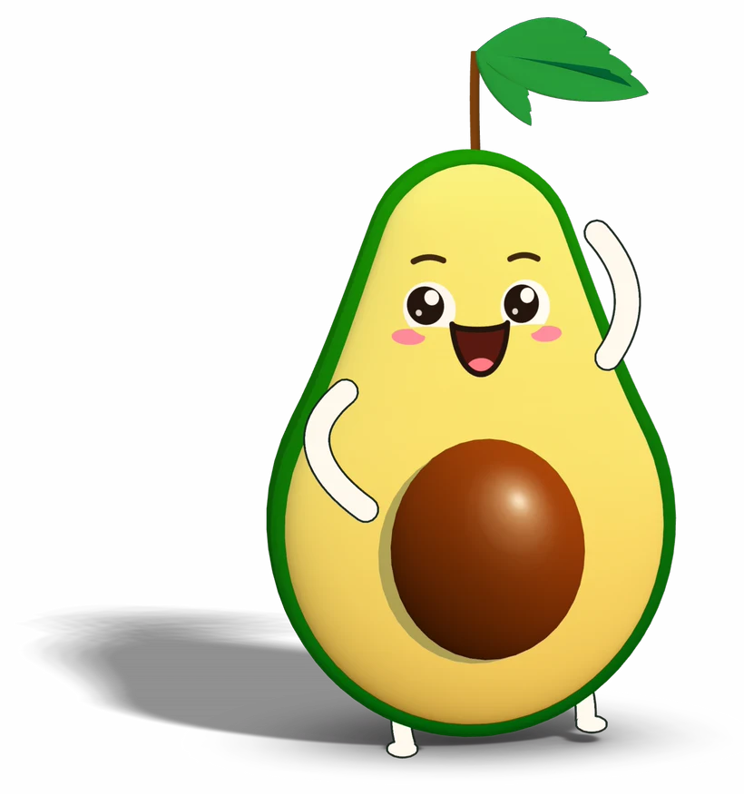 Die Avocado von Easy Keto steht auf der Bühne und winkt.